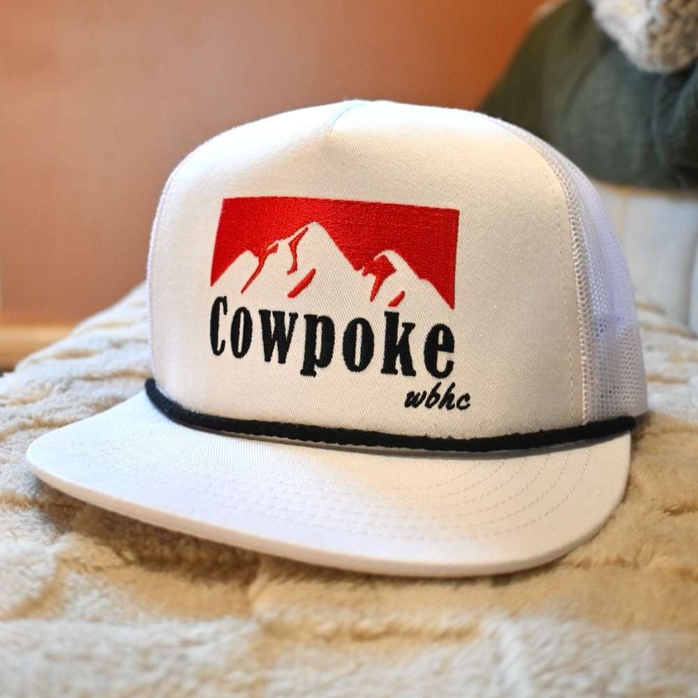 White Whiskey Bent Cowpoke Trucker Hat, WBHC